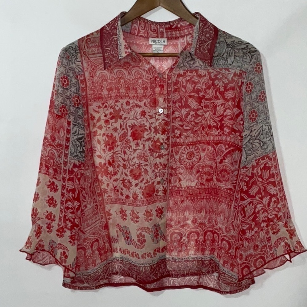 ☀️Nicola Petite, Sheer Blouse, Size PL